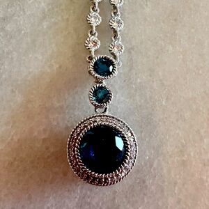 Judith Ripka London blue topaz necklace
